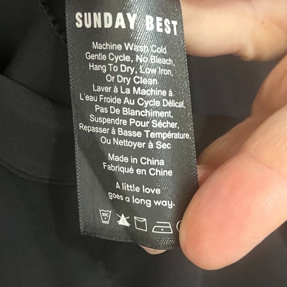 Sunday Best Savoy Black Wrap Ruffle Mini Dress LBD Size 0 - Picture 11 of 11